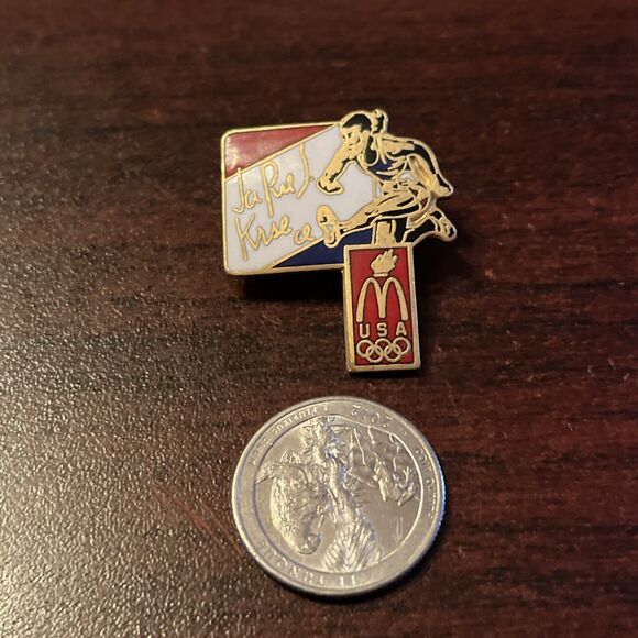 McDonald's French Olympic Athlete Track Hurdles Employee Lapel Hat Pin - Picture 2 of 3